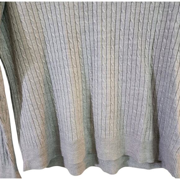 Luxe 360 Womens V-Neck Cable Knit Sweater Size XL Gray Long Sleeve Lightweight - Picture 5 of 8
